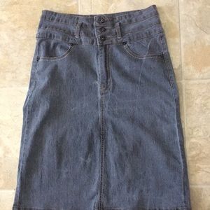 Distressed black Be Girl denim skirt